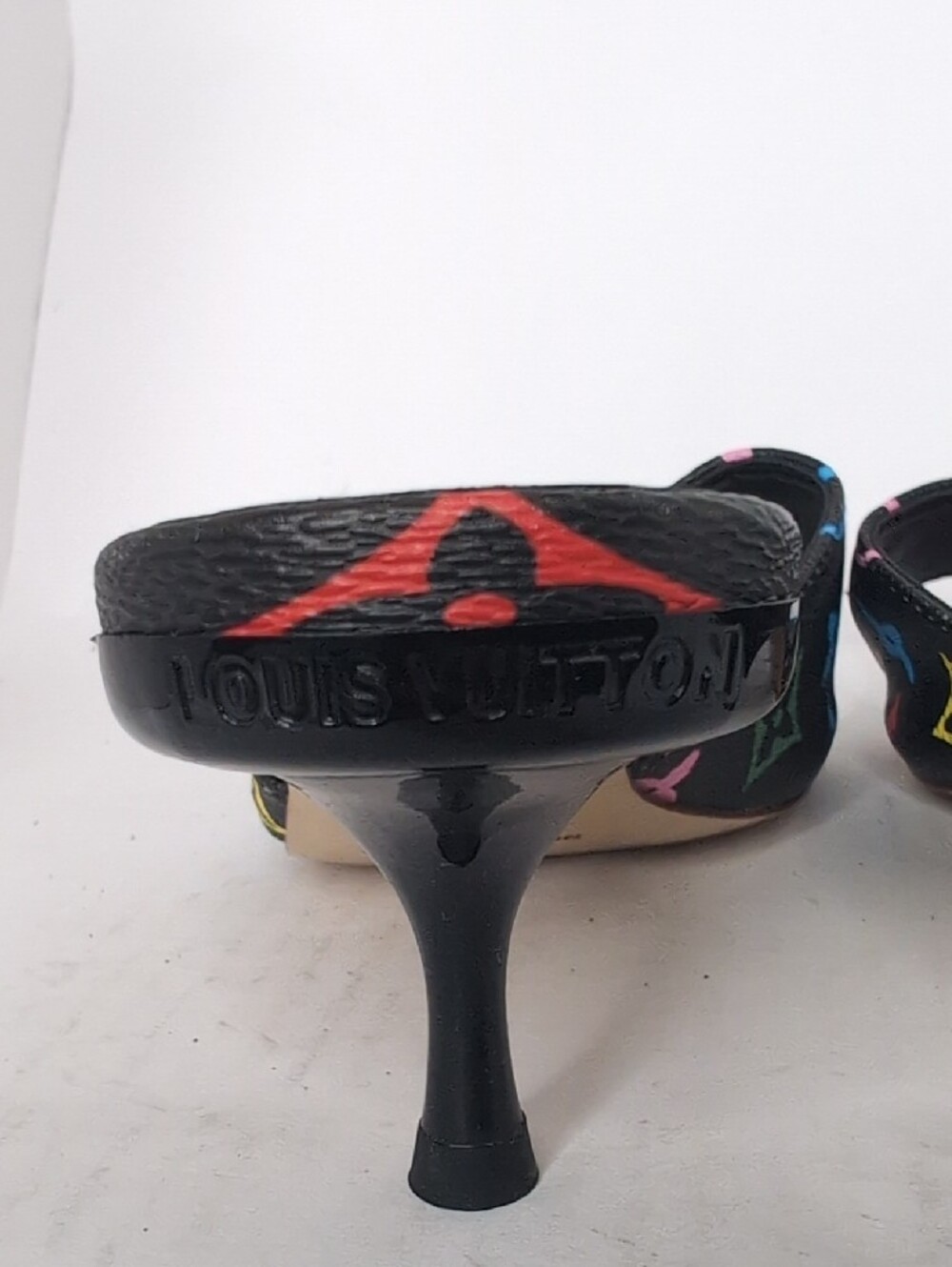 Black Multicolor Open-Toe Mules - Picture 4 of 7